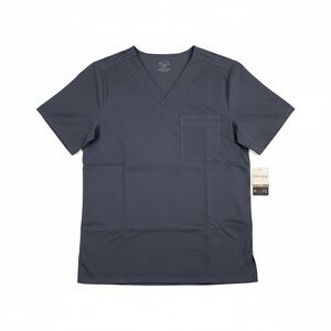 Cherokee Luxe Men’s Scrub Top Medium Pewter Grey V-Neck  Medical Uniform NWT